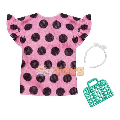 Barbie Fashion Doll Clothes Set Pink Blouse and Accessories FXJ13