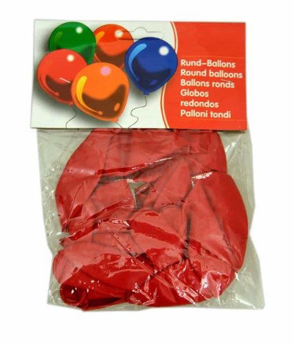 Set of red balloons inscribed with a heart 12pcs 30cm