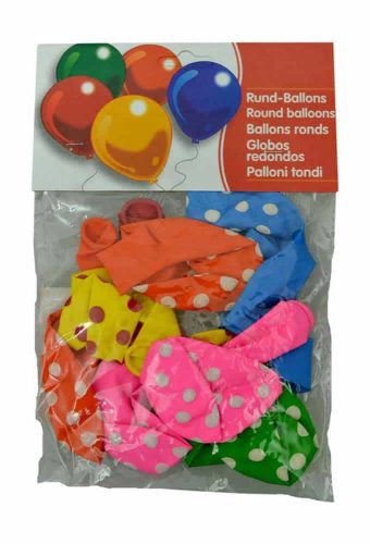 Set of inscribed balloons with polka dots for birthdays 10pcs 30cm