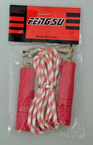 Skipping rope with wooden handle and multicolored sponge 280cm