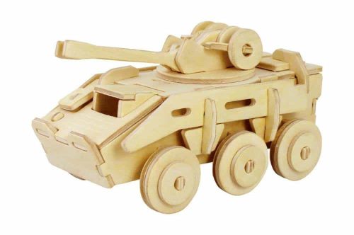 rowood Wooden 3D Puzzle Battle Tank JP236 59 Pieces Armored Vehicle