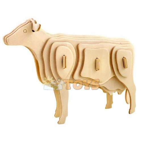 rowood 3D Wooden Puzzle Domestic Animals Cow 23 Pieces JP251