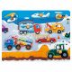 Robotime Recessed wooden puzzle Cars HP001 8 pieces Peg puzzle color