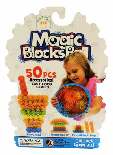 Creation set with hedgehogs Magic Blocks Balls Fast Food series 50 pcs accessories