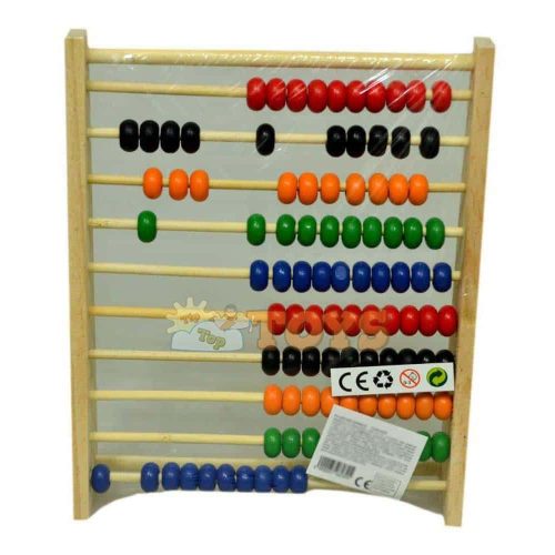Wooden counters with colored balls medium model 10x10 colored balls