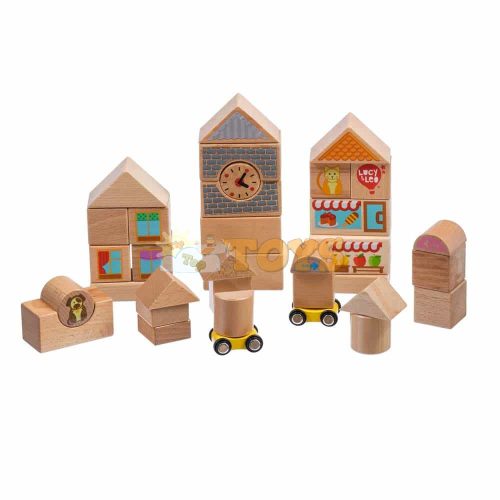 Lucy&Leo LL175 Large 35 Piece Wooden Construction Set - 2 Cars