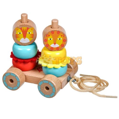 Wooden pull toy Leo Lucy&Leo LL155 sorting and stacking toy