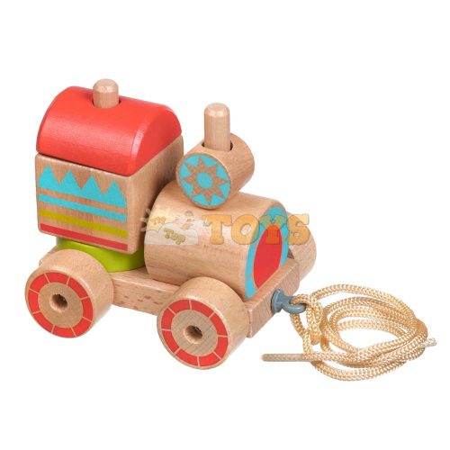 Wooden pull toy Locomotive Lucy&Leo LL157 stacking toy