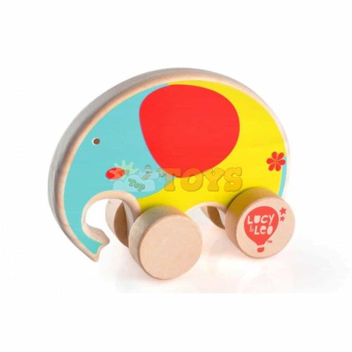 Wooden push toy for children Elephant Lucy&Leo LL117 multicolor