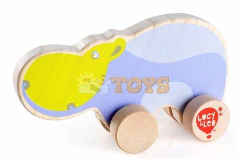 Wooden push toy for children Hippo Lucy&Leo LL122 multicolored