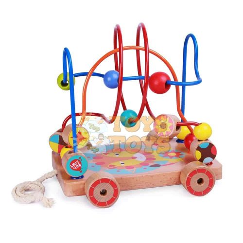 Wooden pull toy for children Leo Lucy&Leo LL160 ball circuit