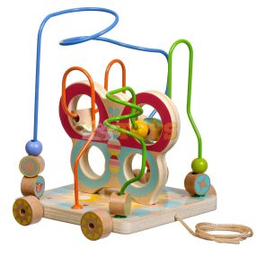   Wooden pull toy for children Circuit with balls Fluturaș Lucy&Leo LL159