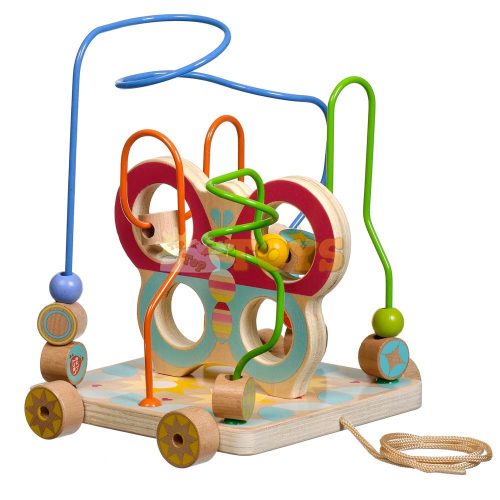 Wooden pull toy for children Circuit with balls Fluturaș Lucy&Leo LL159