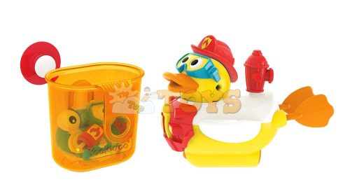 Yookidoo 40172 Fireman Duck bath toy with engine and 15 accessories