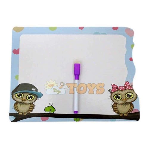 Board for drawing and coloring 2 in 1 with water carioca - owls