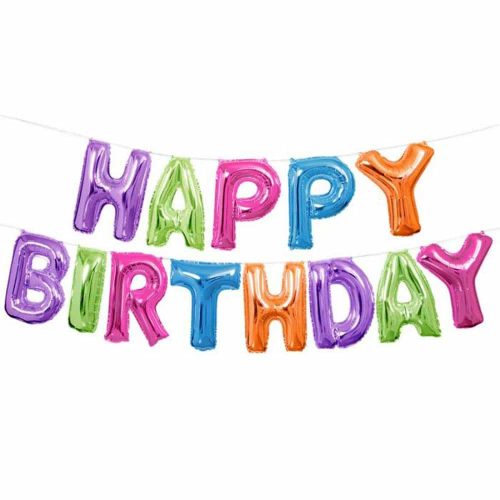 Happy Birthday garland foil balloon set 3m multicolored helium foil balloon
