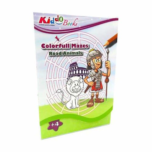 Coloring book colorful mazes Kiddo Books Animal Road