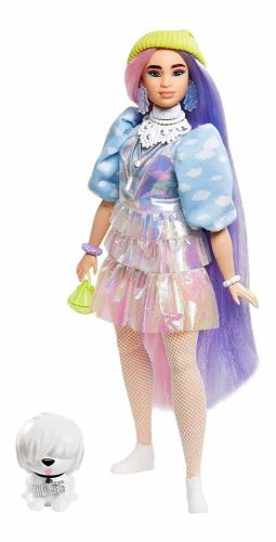 Mattel GVR05 Barbie Extra Doll with Shiny Clothes and Puppy