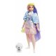 Mattel GVR05 Barbie Extra Doll with Shiny Clothes and Puppy
