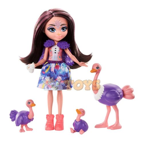 Enchantimals Ofelia Ostrich Playset with GTM32 Ostrich Family