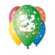 Set of balloons inscribed with the number 3 for birthdays 5pcs 30cm