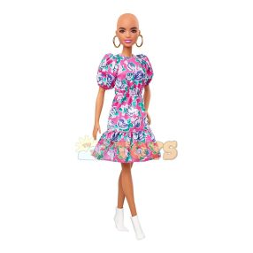 Bald Fashionistas Barbie Doll in Flower Dress GYB03 - #150