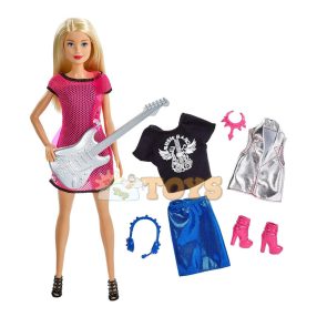   Barbie Rockstar Doll with Change of Clothes and Guitar GDJ34 - Mattel