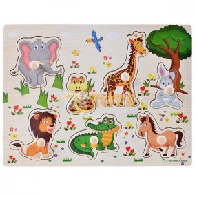Recessed wooden puzzle Wild animals A-3027 - 7 pieces