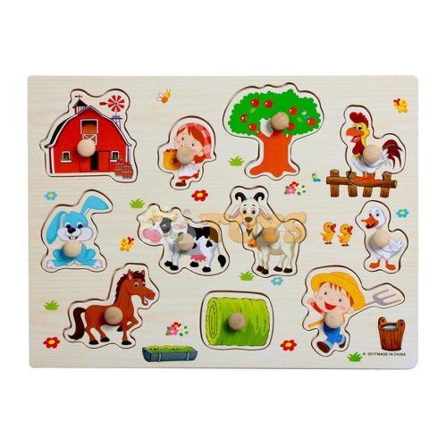 Recessed wooden puzzle Animal farm A-3017 - 11 pieces
