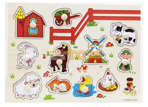 Ferman recessed wooden puzzle with animals A-3006 - 11 pieces