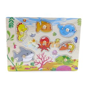 Recessed wooden puzzle Marine animals A-3029 - 7 pieces