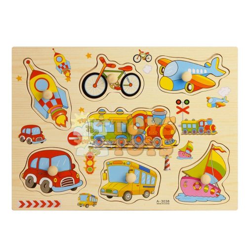 Recessed wooden puzzle Vehicles A-3038 - 7 pieces