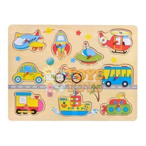 Recessed wooden puzzle Vehicles A-3007 - 10 pieces