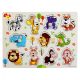 Recessed wooden puzzle Wild animals A-3014 - 11 pieces