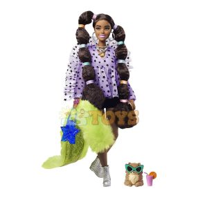   Barbie Extra Style Doll Modern Hairstyle in Purple Blouse GXF10