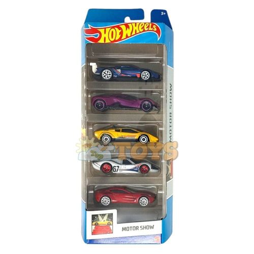 Hot Wheels 5 Model Cars Set Motor Show HLY63 Mattel