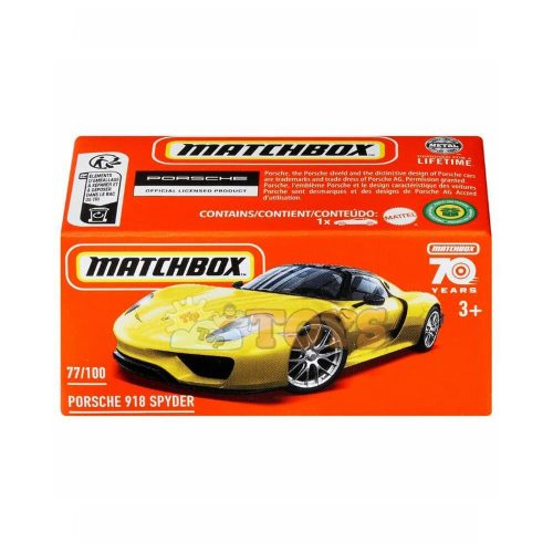 MATCHBOX Mașinuță metalică Porsche 918 Spyder HLD91 Mattel