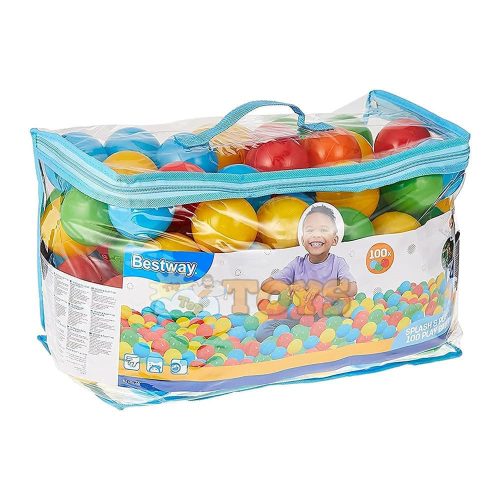 Set of colored plastic balls for playground 100 pieces 6.5cm