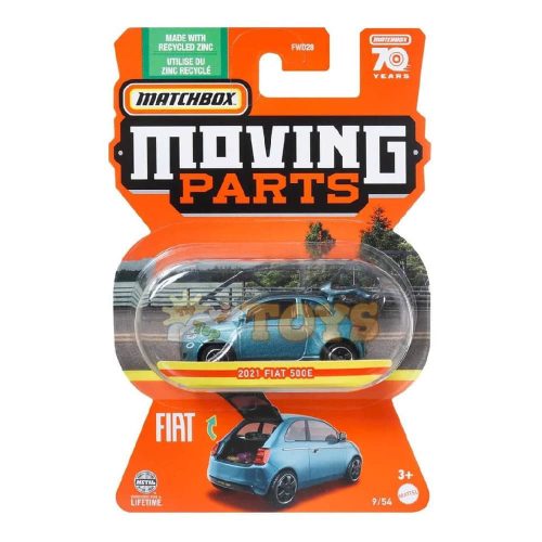 MATCHBOX Metal Car 2021 FIAT 500E Moving Parts HLF94