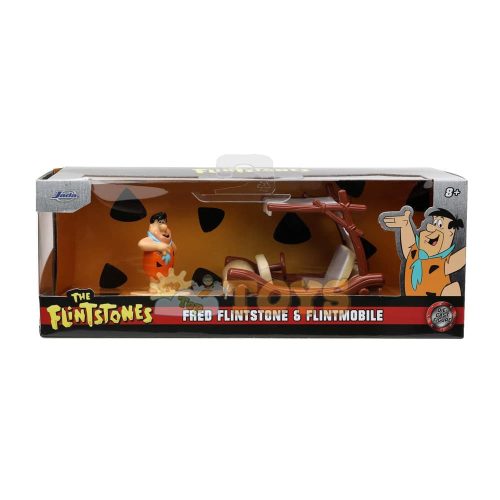 Jada Toys Metal Car Flintmobile and Fred Flinstone Figure 1:32