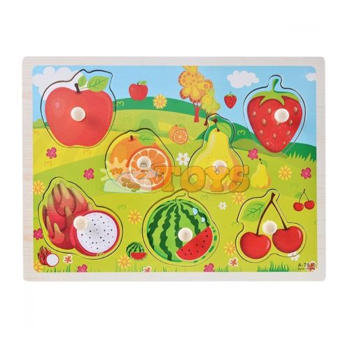 Recessed wooden puzzle Fruits A-7010 - 7 pieces