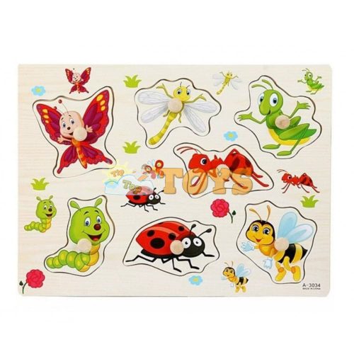 Recessed wooden puzzle Insects A-3034 - 7 pieces