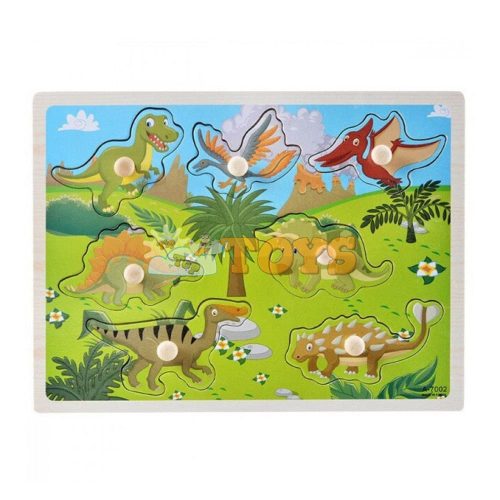 Recessed wooden puzzle Dinosaurs A-7002 - 7 pieces