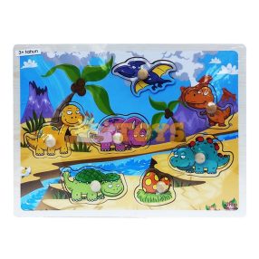 Recessed wooden puzzle Dinosaurs A-7001 - 7 pieces