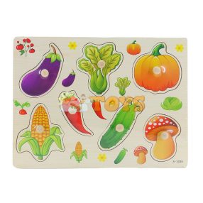 Recessed wooden puzzle Vegetables A-3039 - 7 pieces