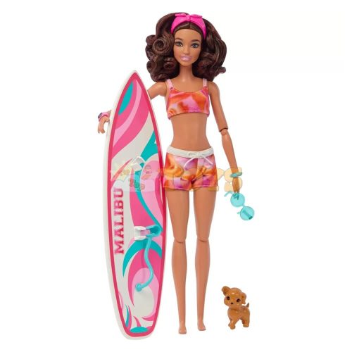 Barbie Barbie The Movie surfer doll with puppy and accessories HPL69 Mattel