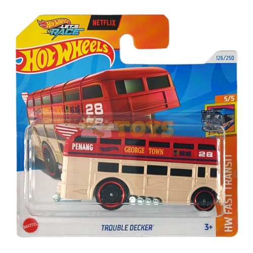 Hot Wheels Metal Bus Trouble Decker HTB45 HW Fast Transit Mattel