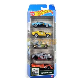 Hot Wheels Set of 5 cars Retro Racers HTV50 Mattel