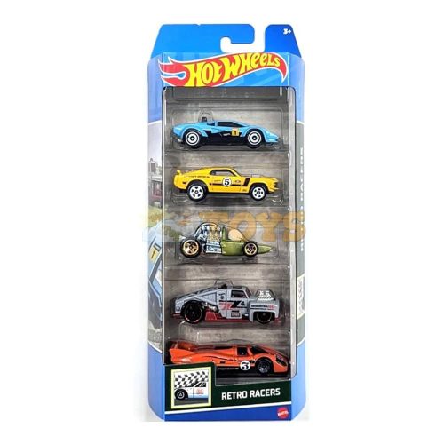 Hot Wheels Set of 5 cars Retro Racers HTV50 Mattel