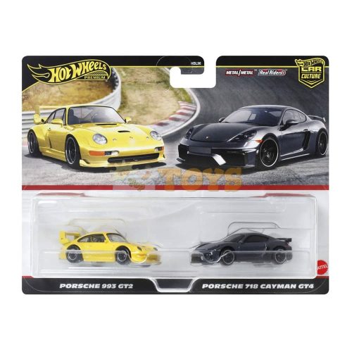 Hot Wheels Premium Set 2 metal cars Porsche 993 GT2 and Porsche 718 Cayman GT4 HRR82